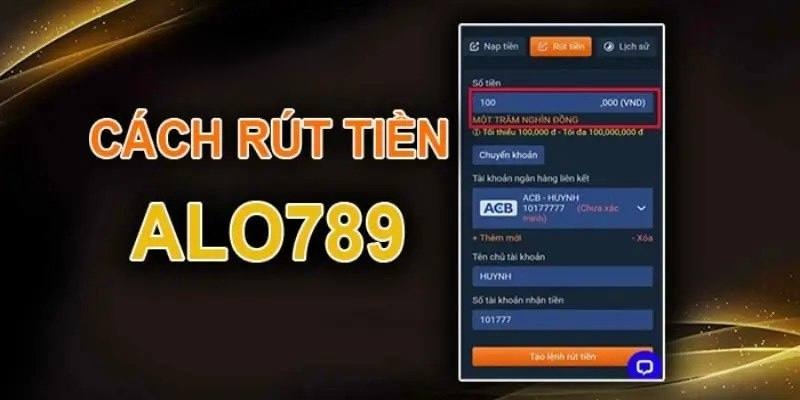 Kiểm tra số dư trước khi tiến hành rút tiền Alo789